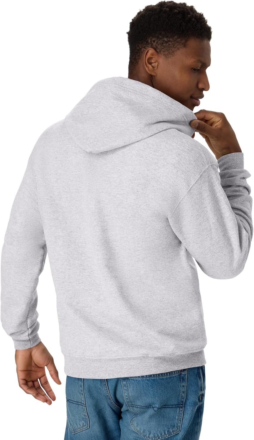 image:imageHanes Mens Zipup Hoodie Ecosmart Fleece Fullzip Hoodie for Men Hooded SweatshirtAsh