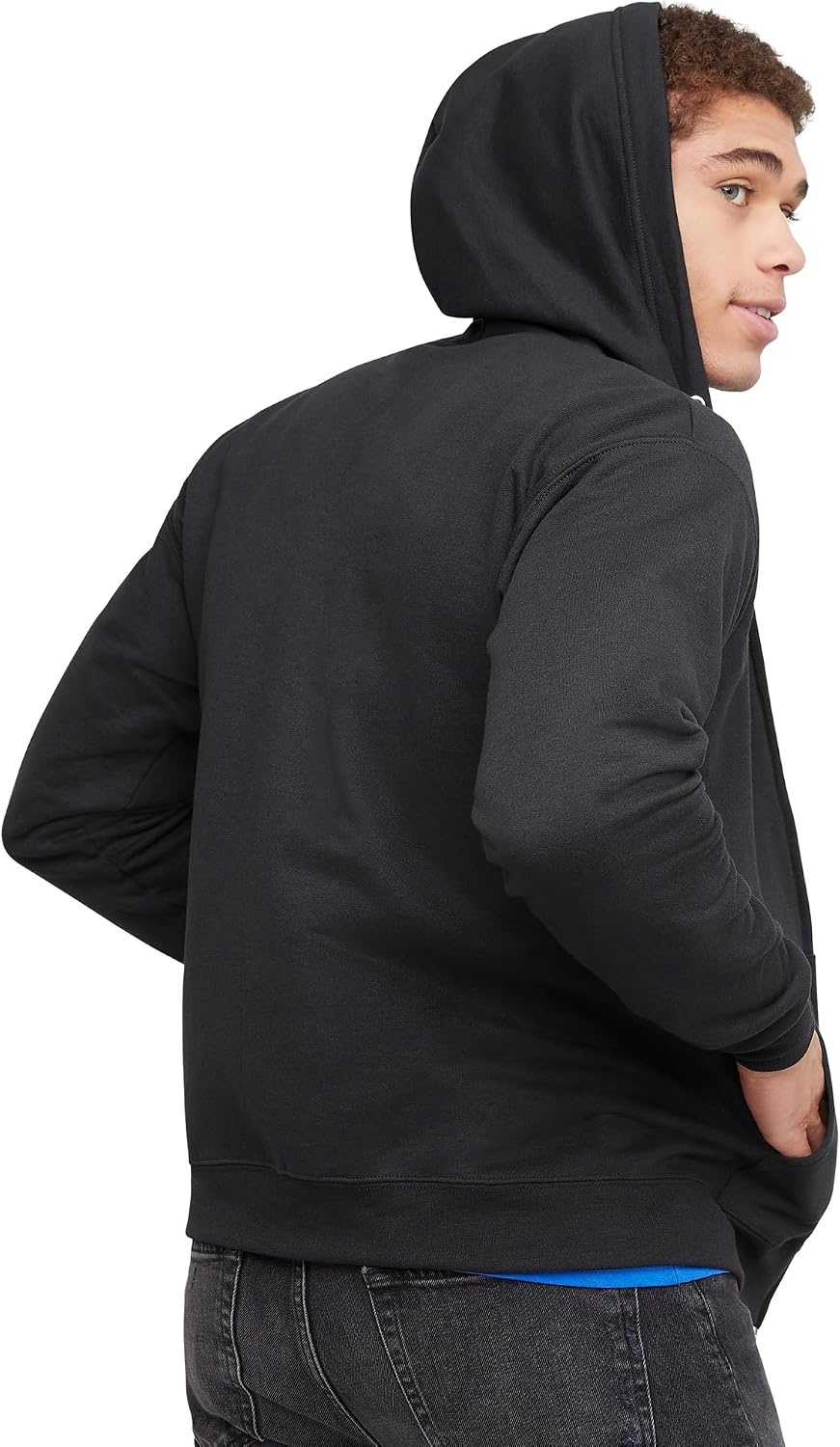 image:imageHanes Mens Zipup Hoodie Ecosmart Fleece Fullzip Hoodie for Men Hooded SweatshirtBlack