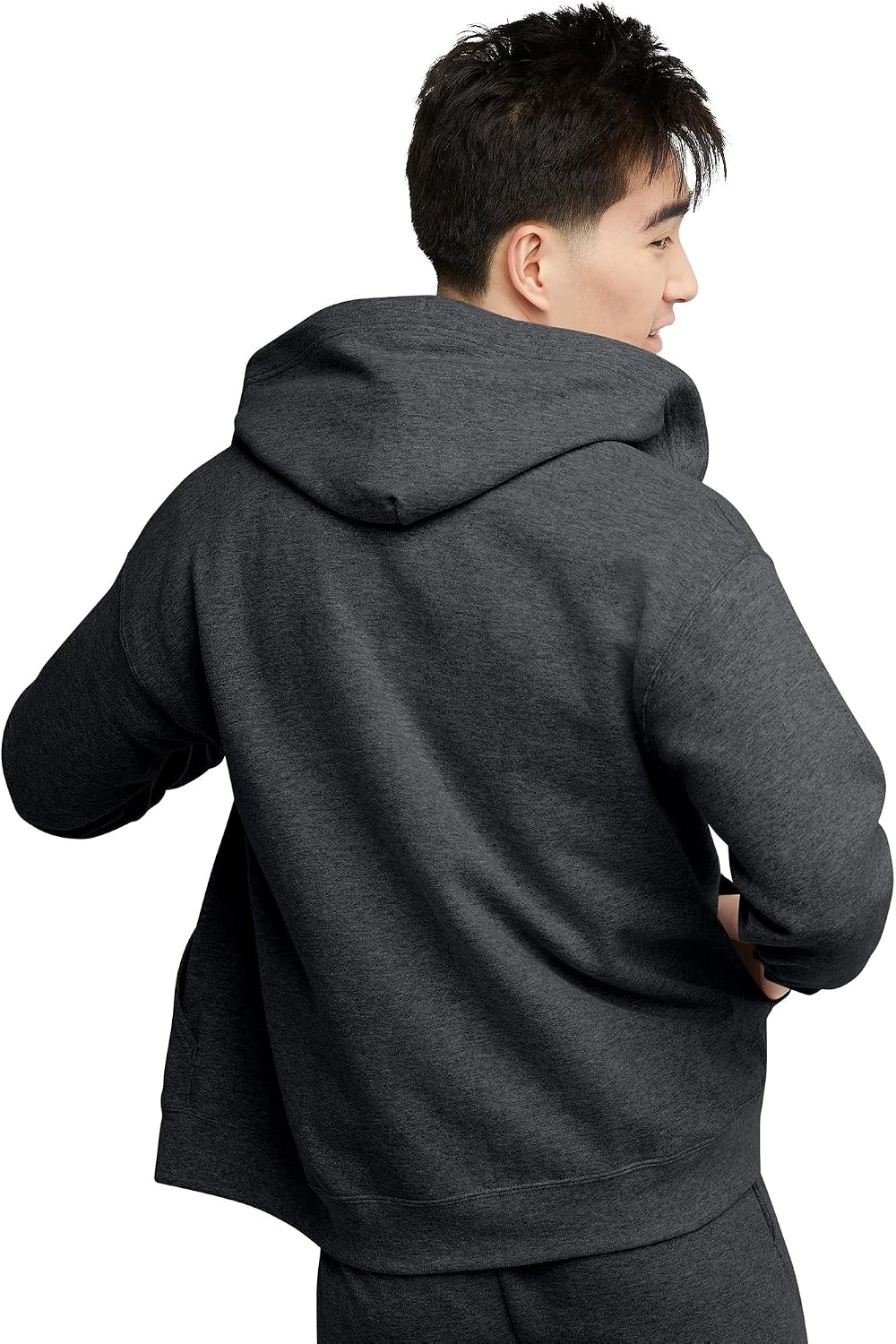 image:imageHanes Mens Zipup Hoodie Ecosmart Fleece Fullzip Hoodie for Men Hooded SweatshirtCharcoal Heather