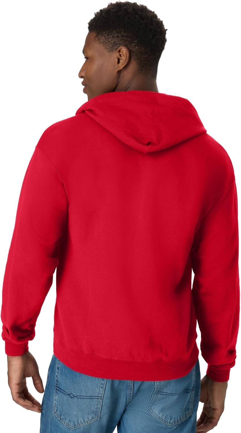 image:imageHanes Mens Zipup Hoodie Ecosmart Fleece Fullzip Hoodie for Men Hooded SweatshirtDeep Red