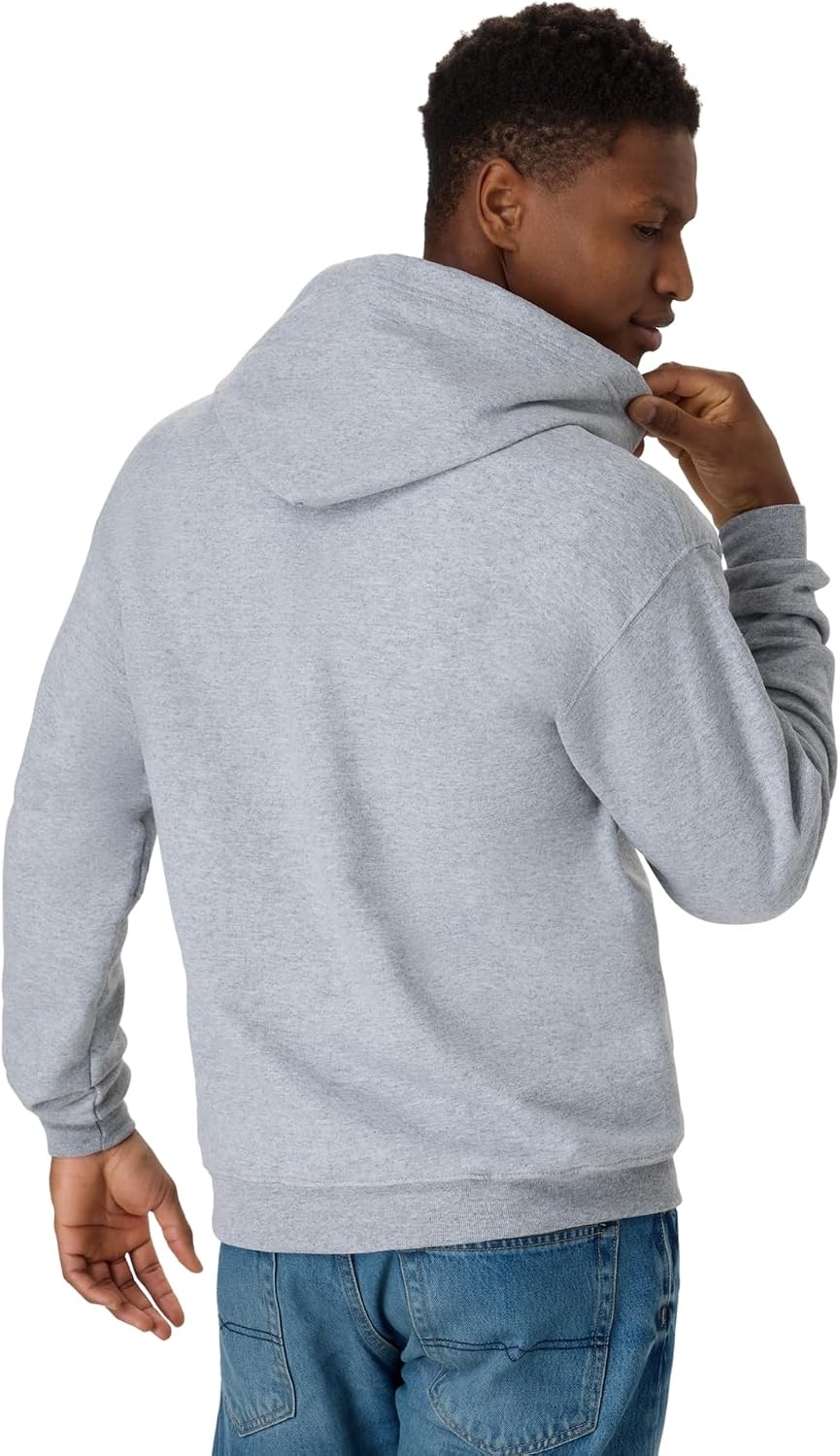 image:imageHanes Mens Zipup Hoodie Ecosmart Fleece Fullzip Hoodie for Men Hooded SweatshirtLight Steel