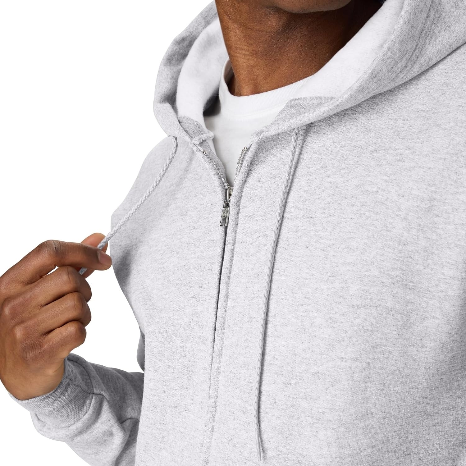 image:imageHanes Mens Zipup Hoodie Ecosmart Fleece Fullzip Hoodie for Men Hooded SweatshirtLight Steel