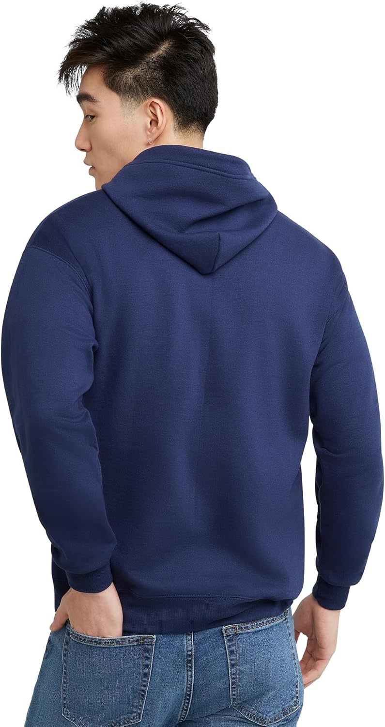 image:imageHanes Mens Zipup Hoodie Ecosmart Fleece Fullzip Hoodie for Men Hooded SweatshirtNavy