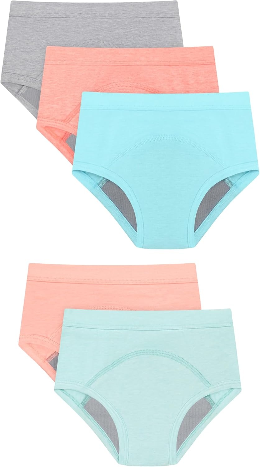 image:imageHanes Toddler Girls Potty Trainer Brief MoistureWicking Panty Odor Protection Potty Trainer Underwear 6PackCoral Heavy Leaks 5 Pack