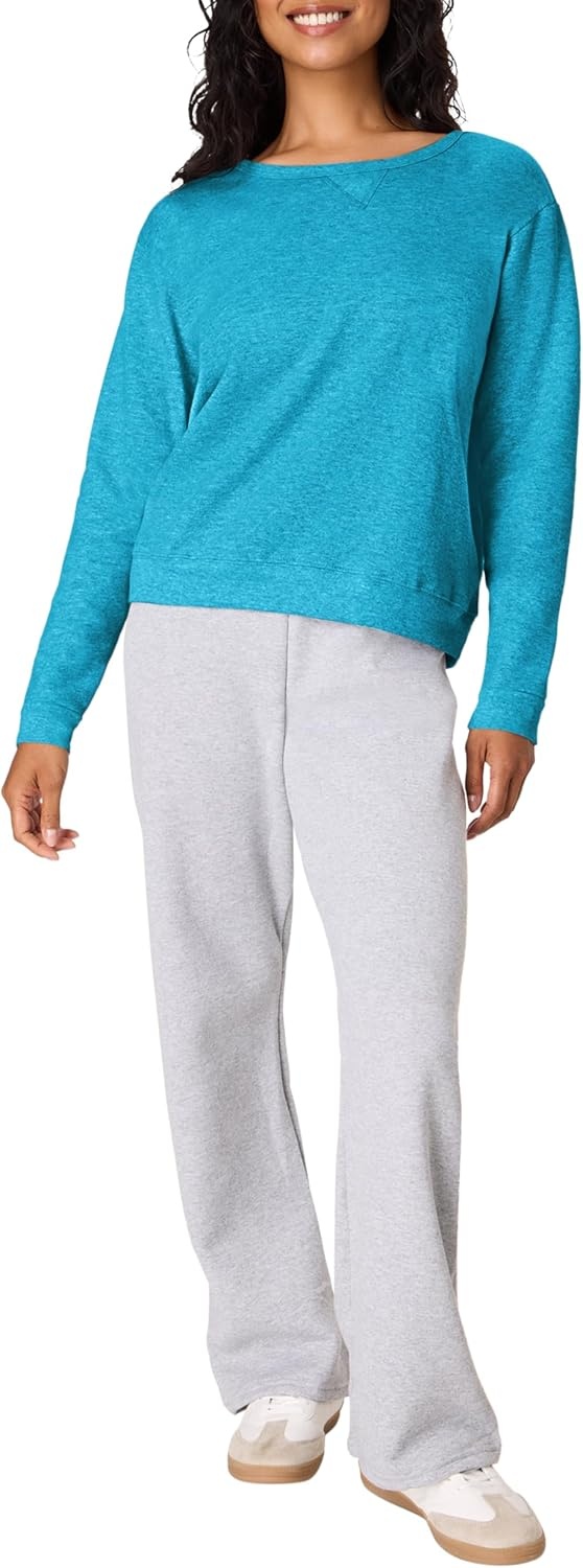 image:imageHanes Womens EcoSmart Fleece Sweatshirt for Women Soft Midweight FullZip Hoodie Sweatshirt or 14 ZipBold Blue Heather
