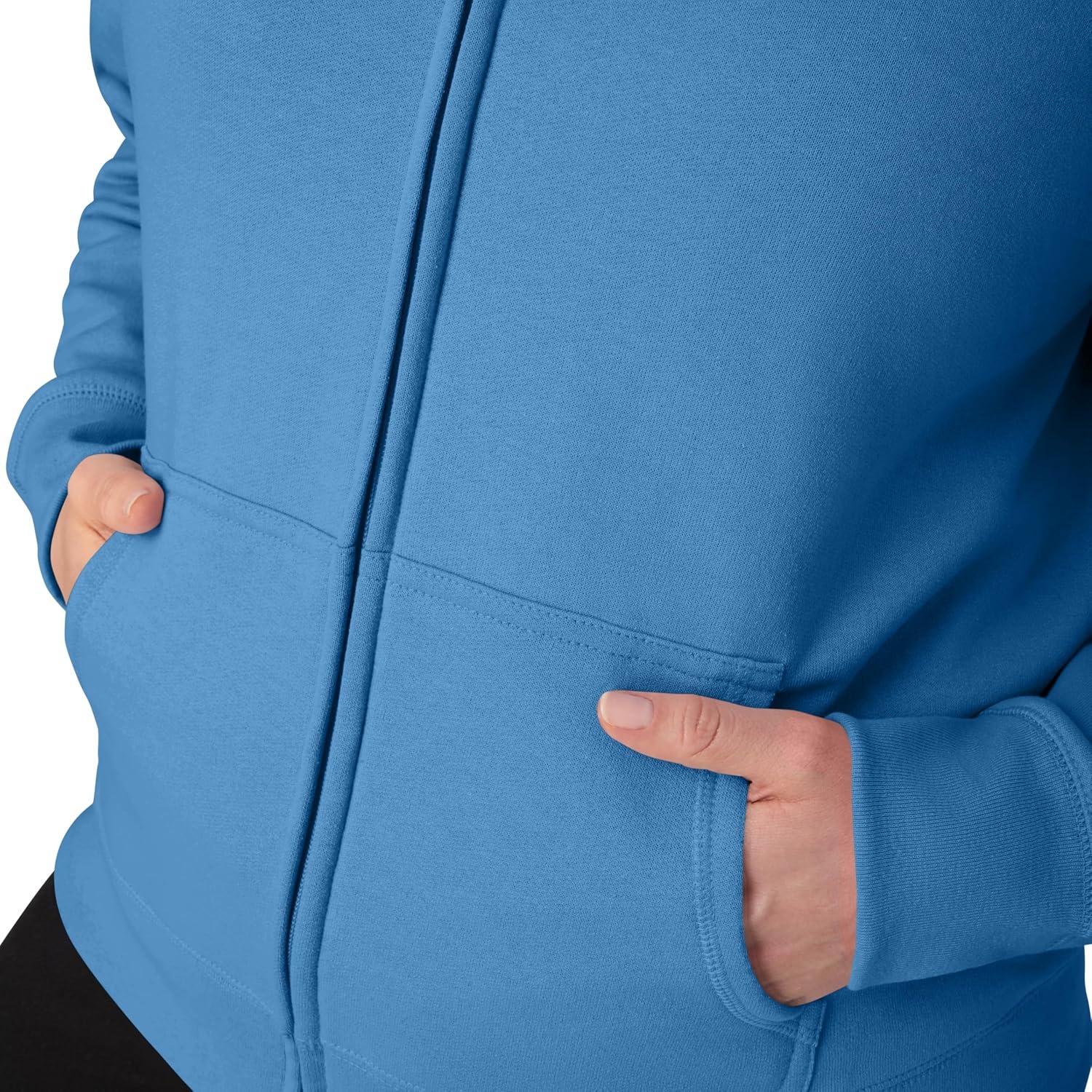 image:imageHanes Womens EcoSmart Fleece Sweatshirt for Women Soft Midweight FullZip Hoodie Sweatshirt or 14 ZipDenim Blue