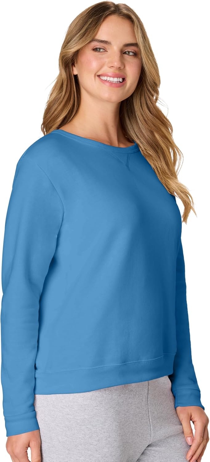 image:imageHanes Womens EcoSmart Fleece Sweatshirt for Women Soft Midweight FullZip Hoodie Sweatshirt or 14 ZipDenim Blue