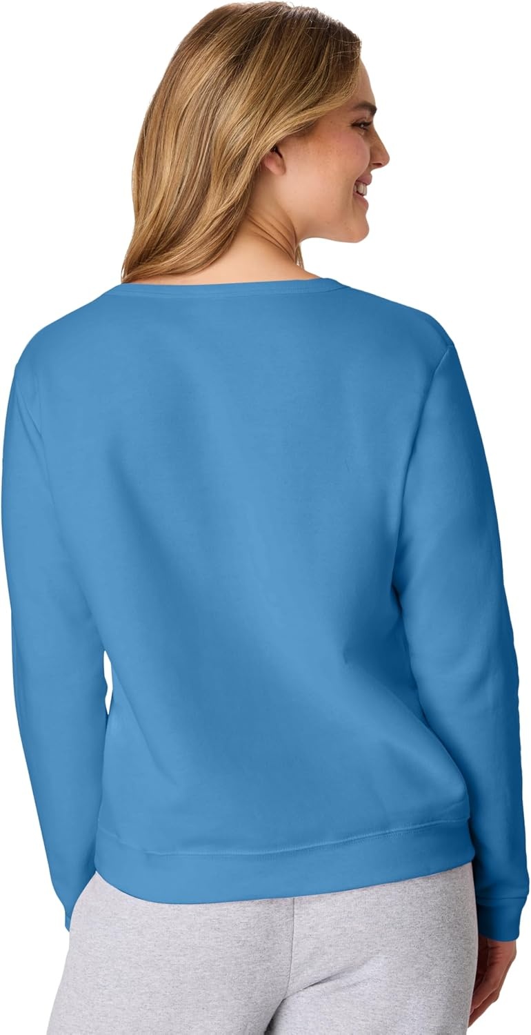 image:imageHanes Womens EcoSmart Fleece Sweatshirt for Women Soft Midweight FullZip Hoodie Sweatshirt or 14 ZipDenim Blue