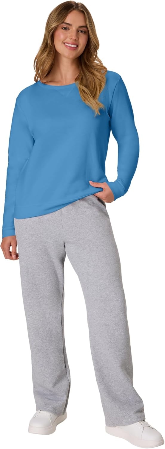 image:imageHanes Womens EcoSmart Fleece Sweatshirt for Women Soft Midweight FullZip Hoodie Sweatshirt or 14 ZipDenim Blue
