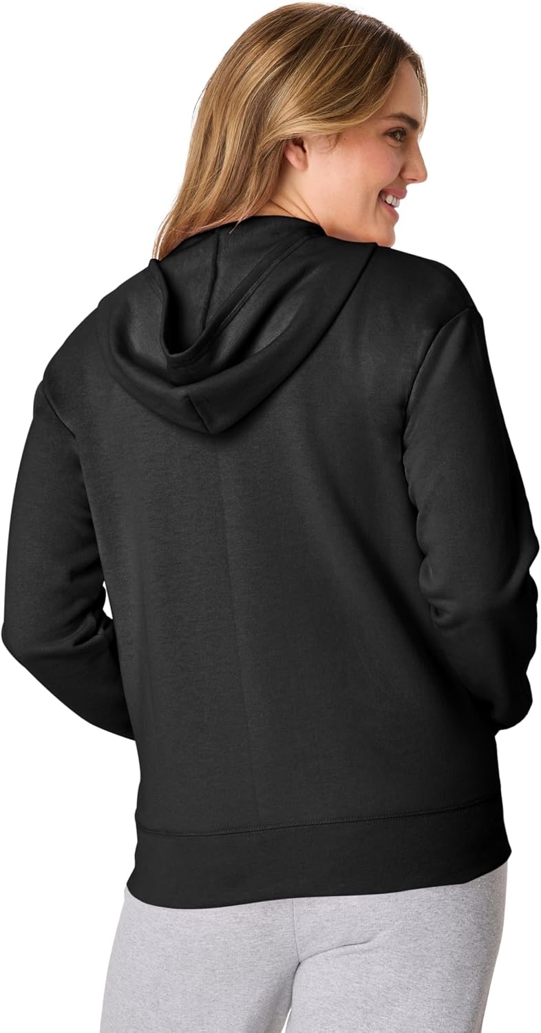 image:imageHanes Womens EcoSmart Fleece Sweatshirt for Women Soft Midweight FullZip Hoodie Sweatshirt or 14 ZipEbony