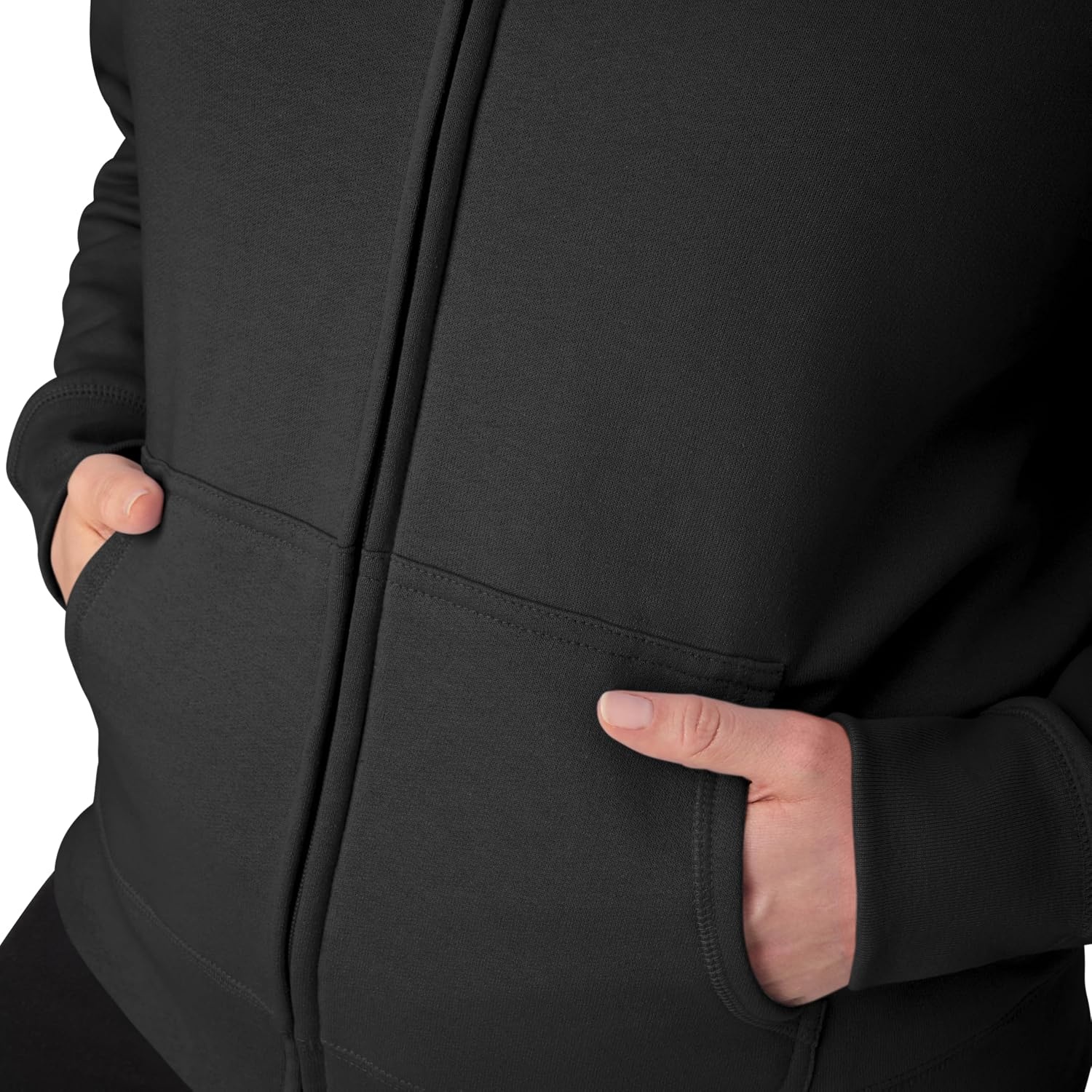 image:imageHanes Womens EcoSmart Fleece Sweatshirt for Women Soft Midweight FullZip Hoodie Sweatshirt or 14 ZipEbony