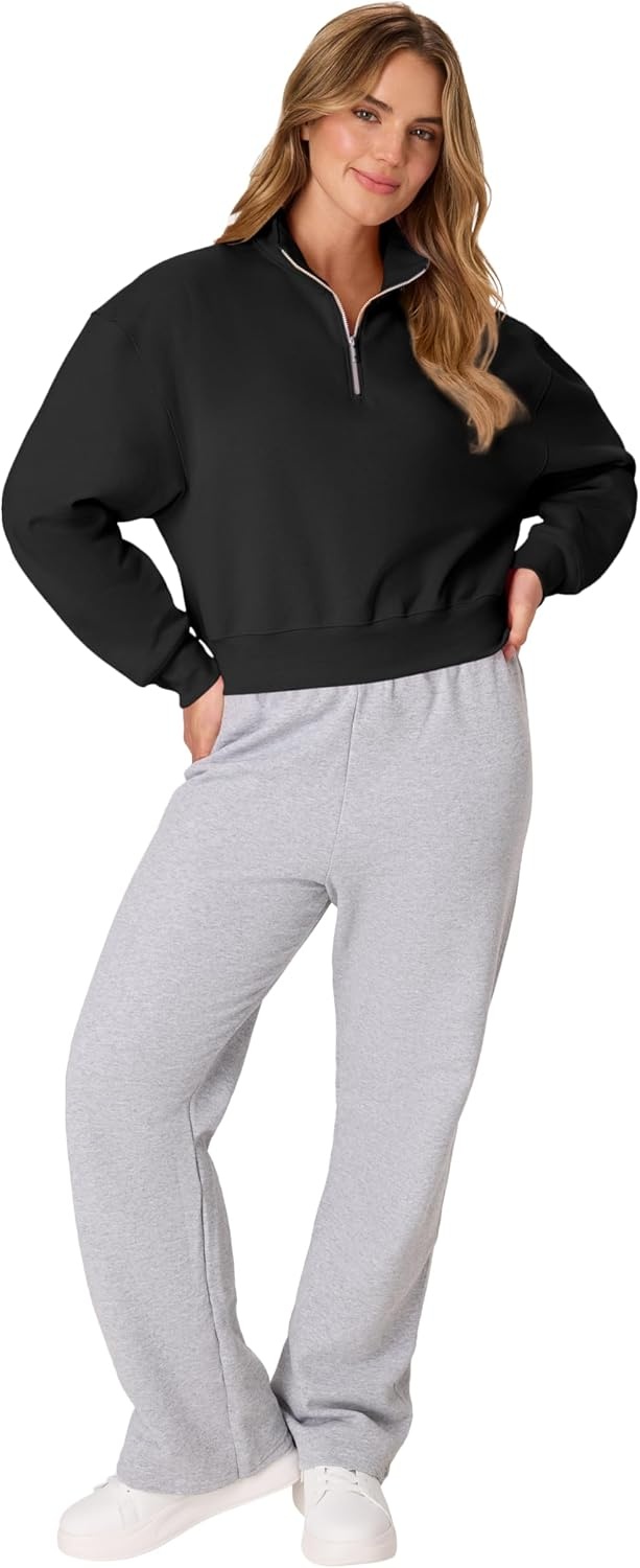 image:imageHanes Womens EcoSmart Fleece Sweatshirt for Women Soft Midweight FullZip Hoodie Sweatshirt or 14 ZipEbony