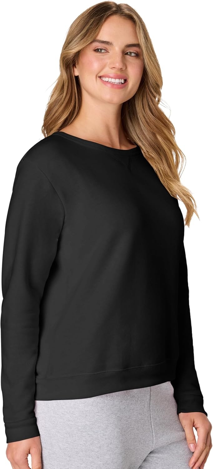 image:imageHanes Womens EcoSmart Fleece Sweatshirt for Women Soft Midweight FullZip Hoodie Sweatshirt or 14 ZipEbony