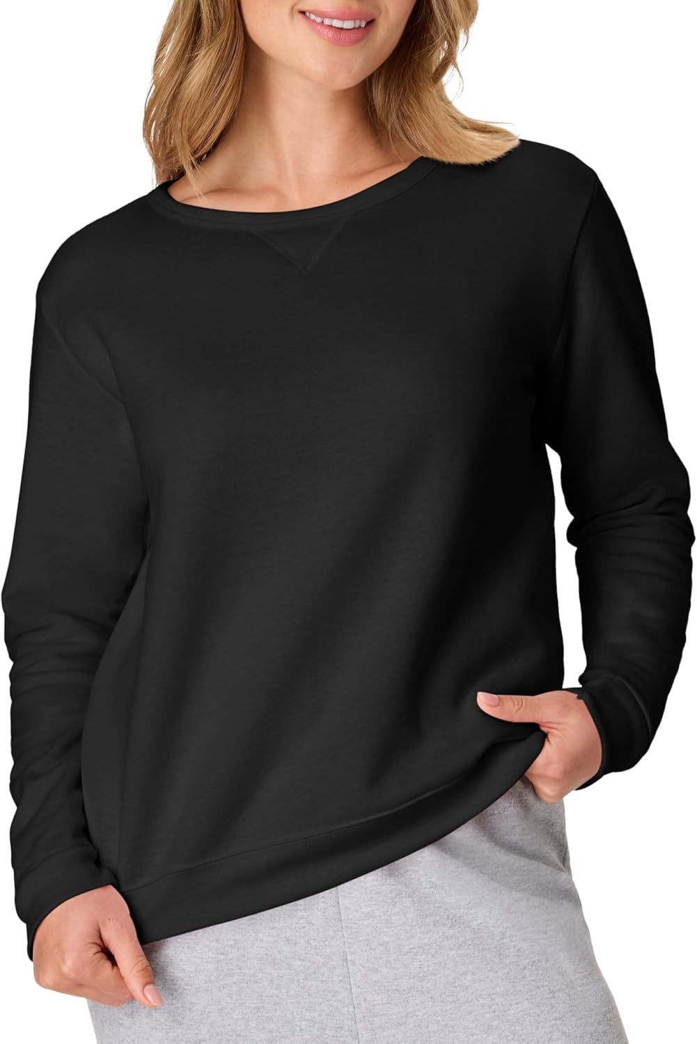 image:imageHanes Womens EcoSmart Fleece Sweatshirt for Women Soft Midweight FullZip Hoodie Sweatshirt or 14 ZipEbony
