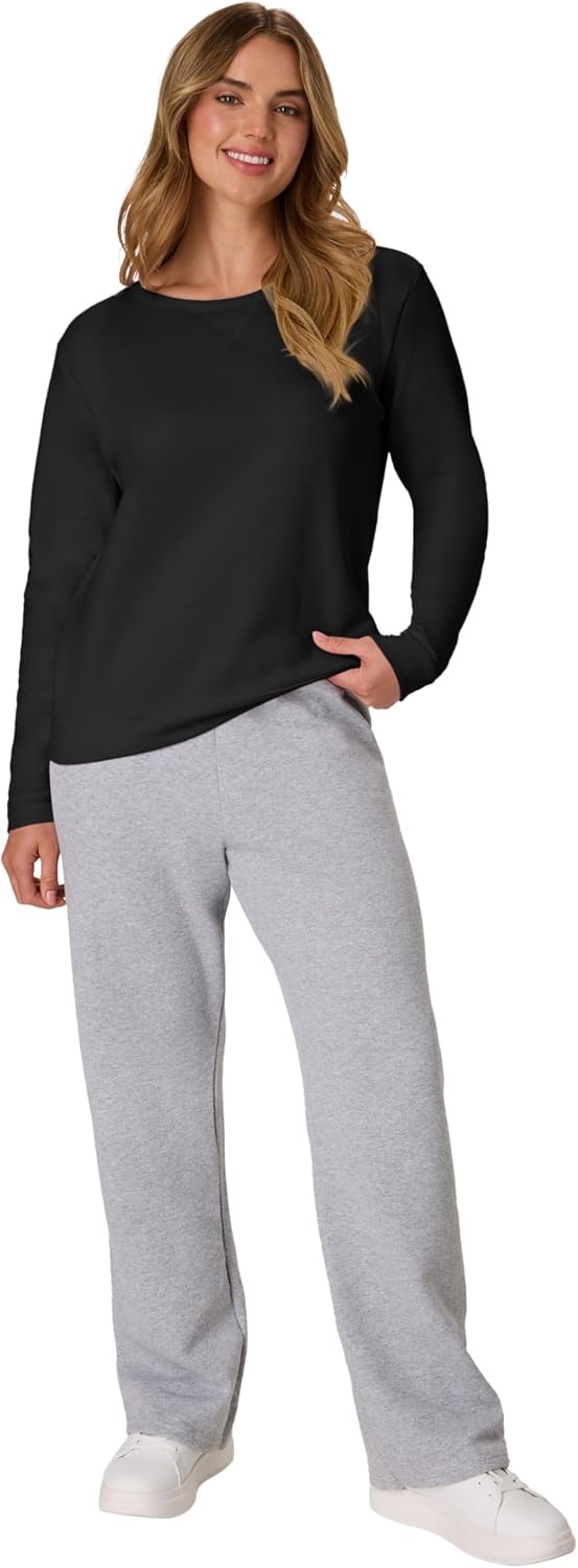 image:imageHanes Womens EcoSmart Fleece Sweatshirt for Women Soft Midweight FullZip Hoodie Sweatshirt or 14 ZipEbony