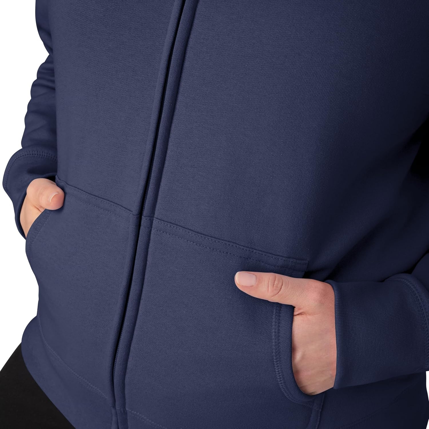 image:imageHanes Womens EcoSmart Fleece Sweatshirt for Women Soft Midweight FullZip Hoodie Sweatshirt or 14 ZipNavy