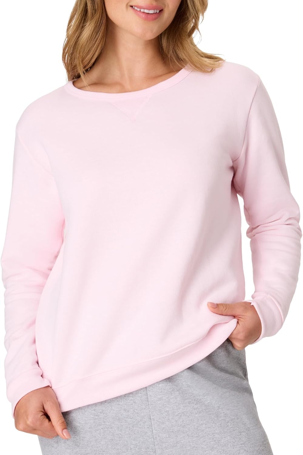 image:imageHanes Womens EcoSmart Fleece Sweatshirt for Women Soft Midweight FullZip Hoodie Sweatshirt or 14 ZipPale Pink