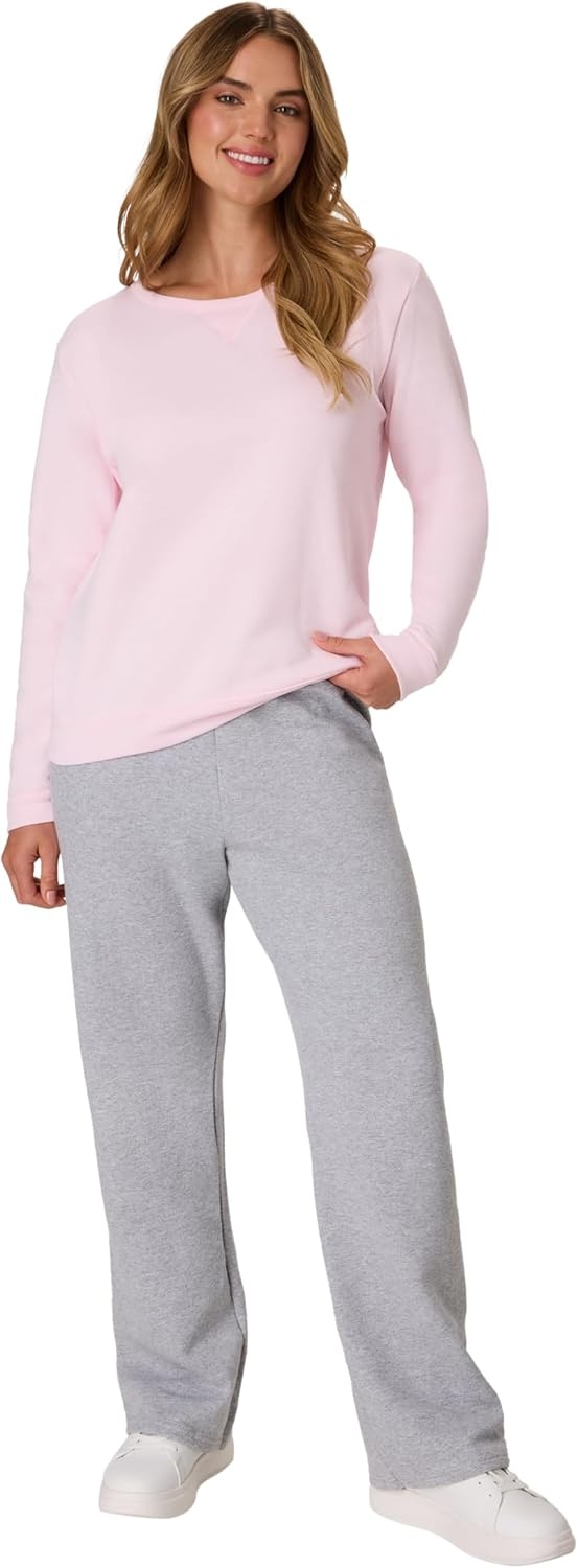 image:imageHanes Womens EcoSmart Fleece Sweatshirt for Women Soft Midweight FullZip Hoodie Sweatshirt or 14 ZipPale Pink