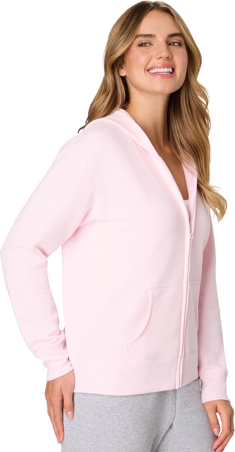 image:imageHanes Womens EcoSmart Fleece Sweatshirt for Women Soft Midweight FullZip Hoodie Sweatshirt or 14 ZipPale Pink