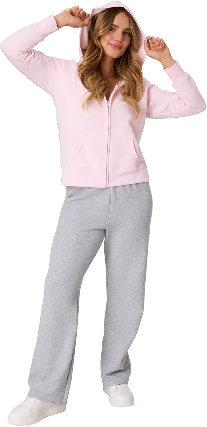 image:imageHanes Womens EcoSmart Fleece Sweatshirt for Women Soft Midweight FullZip Hoodie Sweatshirt or 14 ZipPale Pink