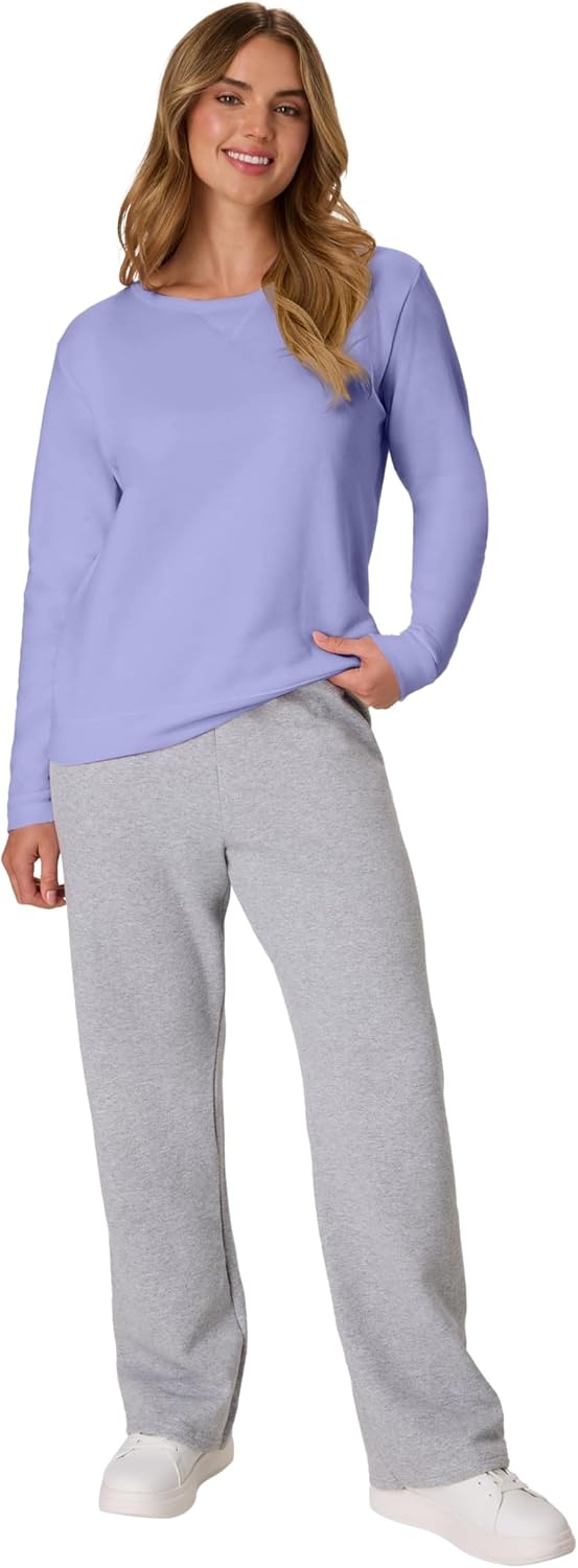 image:imageHanes Womens EcoSmart Fleece Sweatshirt for Women Soft Midweight FullZip Hoodie Sweatshirt or 14 ZipPeri Blue