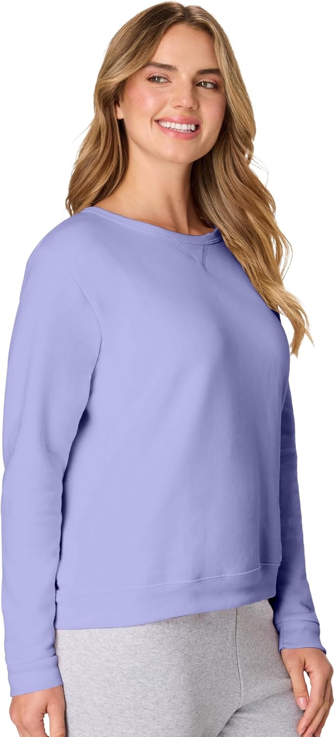 image:imageHanes Womens EcoSmart Fleece Sweatshirt for Women Soft Midweight FullZip Hoodie Sweatshirt or 14 ZipPeri Blue
