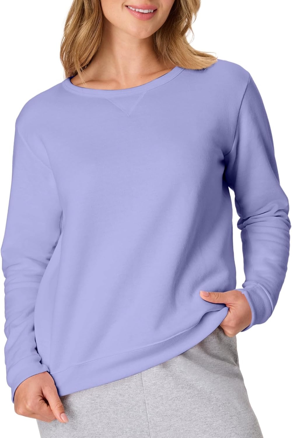 image:imageHanes Womens EcoSmart Fleece Sweatshirt for Women Soft Midweight FullZip Hoodie Sweatshirt or 14 ZipPeri Blue