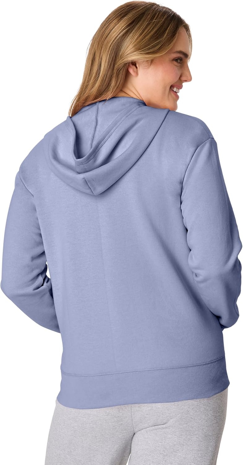 image:imageHanes Womens EcoSmart Fleece Sweatshirt for Women Soft Midweight FullZip Hoodie Sweatshirt or 14 ZipPeri Blue