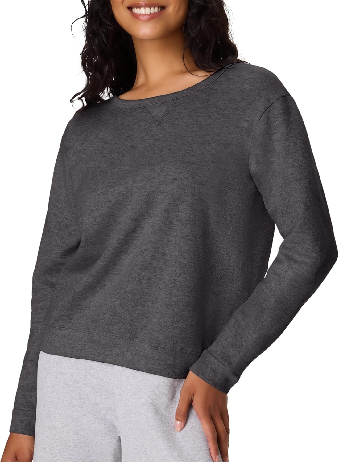 image:imageHanes Womens EcoSmart Fleece Sweatshirt for Women Soft Midweight FullZip Hoodie Sweatshirt or 14 ZipSlate Heather