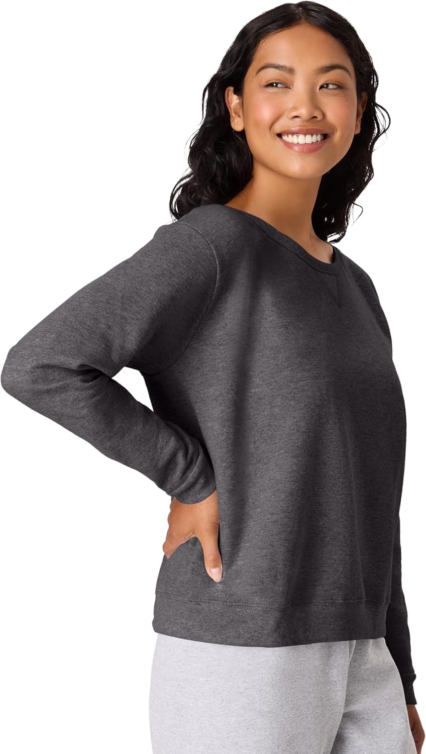 image:imageHanes Womens EcoSmart Fleece Sweatshirt for Women Soft Midweight FullZip Hoodie Sweatshirt or 14 ZipSlate Heather