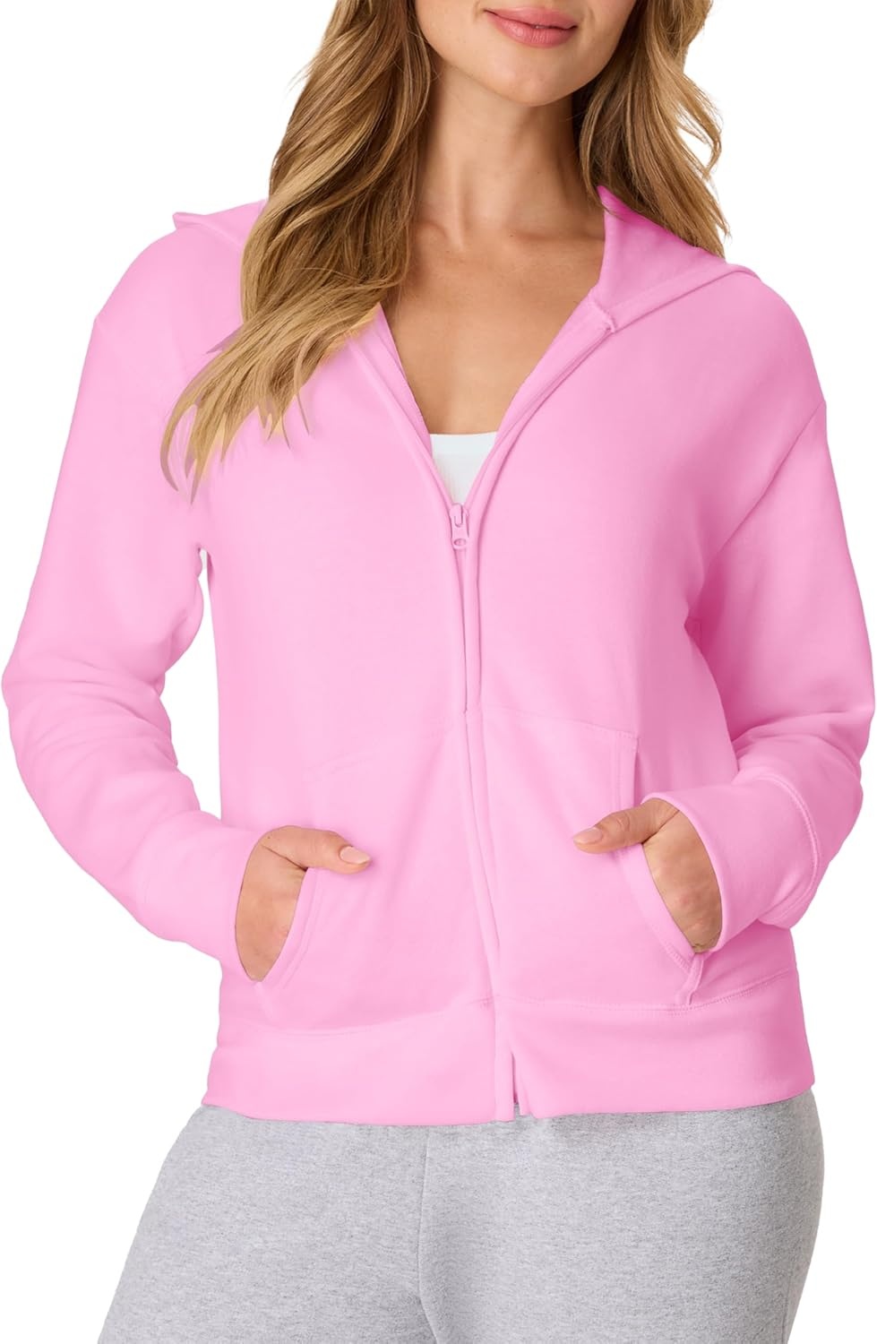 image:imageHanes Womens EcoSmart Fleece Sweatshirt for Women Soft Midweight FullZip Hoodie Sweatshirt or 14 ZipSpirited Pink
