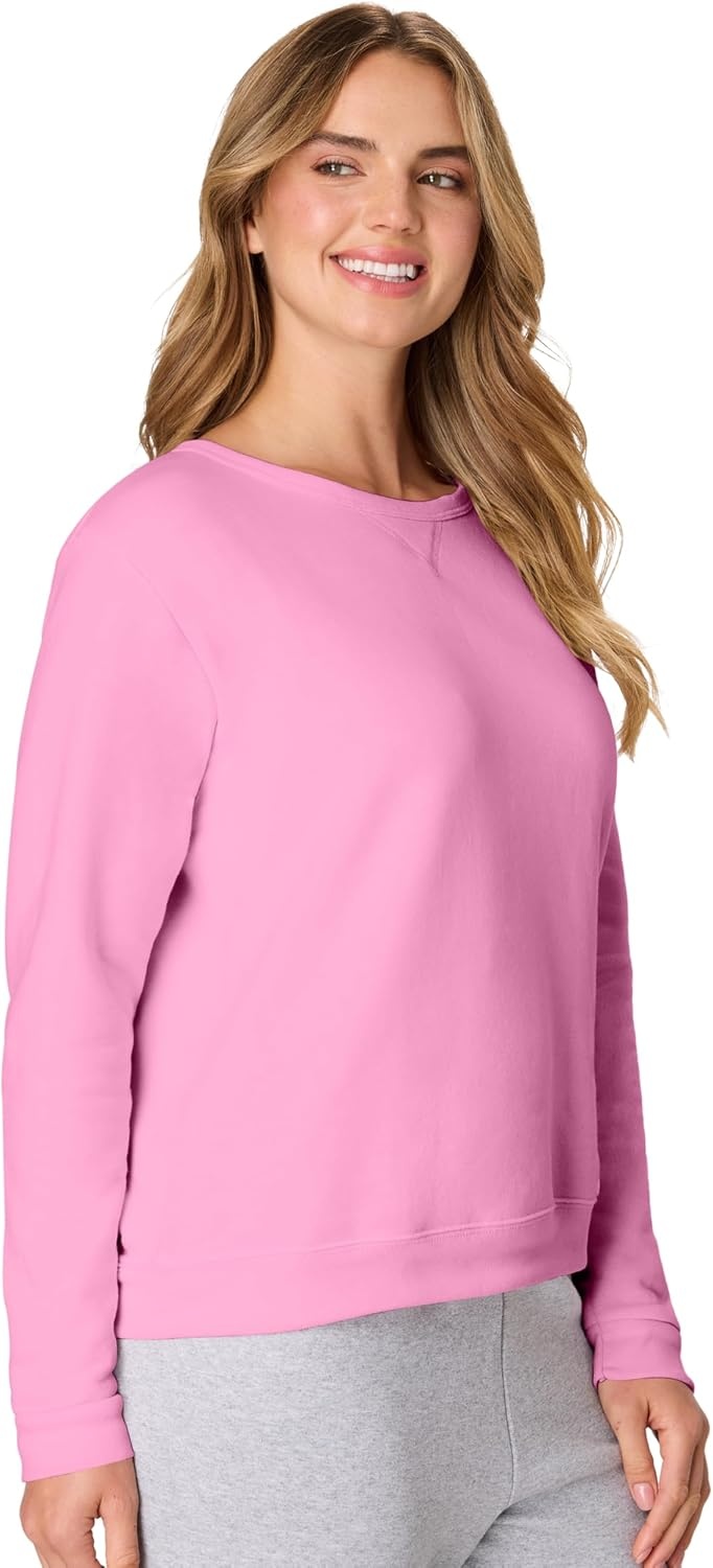 image:imageHanes Womens EcoSmart Fleece Sweatshirt for Women Soft Midweight FullZip Hoodie Sweatshirt or 14 ZipSpirited Pink