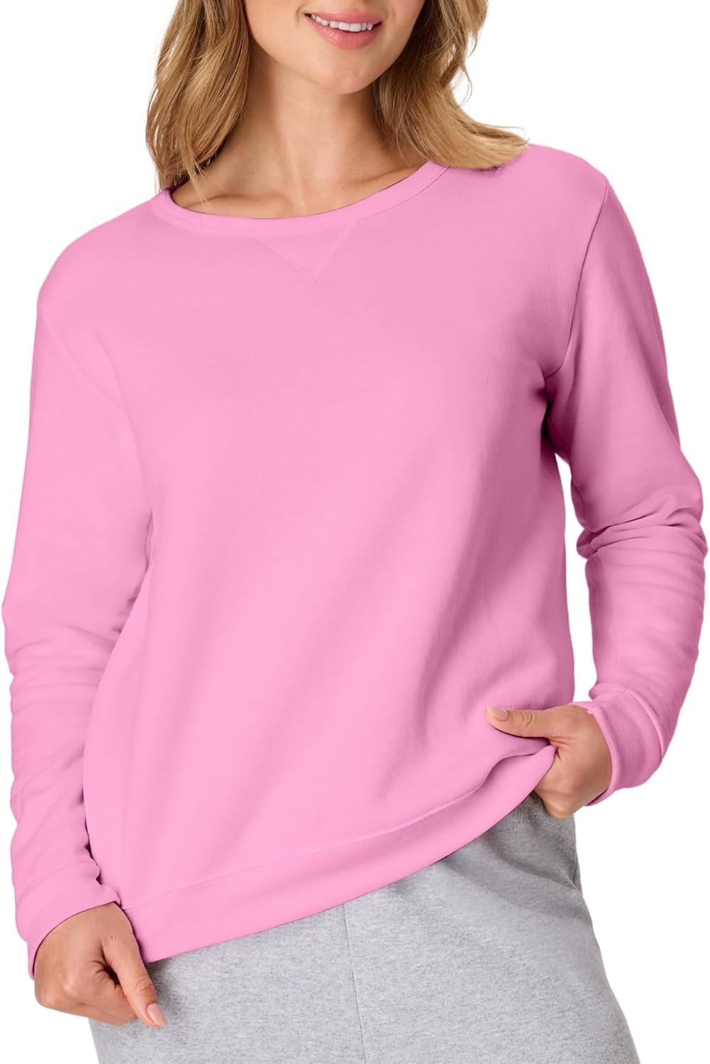 image:imageHanes Womens EcoSmart Fleece Sweatshirt for Women Soft Midweight FullZip Hoodie Sweatshirt or 14 ZipSpirited Pink