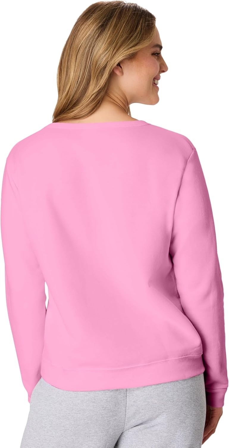 image:imageHanes Womens EcoSmart Fleece Sweatshirt for Women Soft Midweight FullZip Hoodie Sweatshirt or 14 ZipSpirited Pink