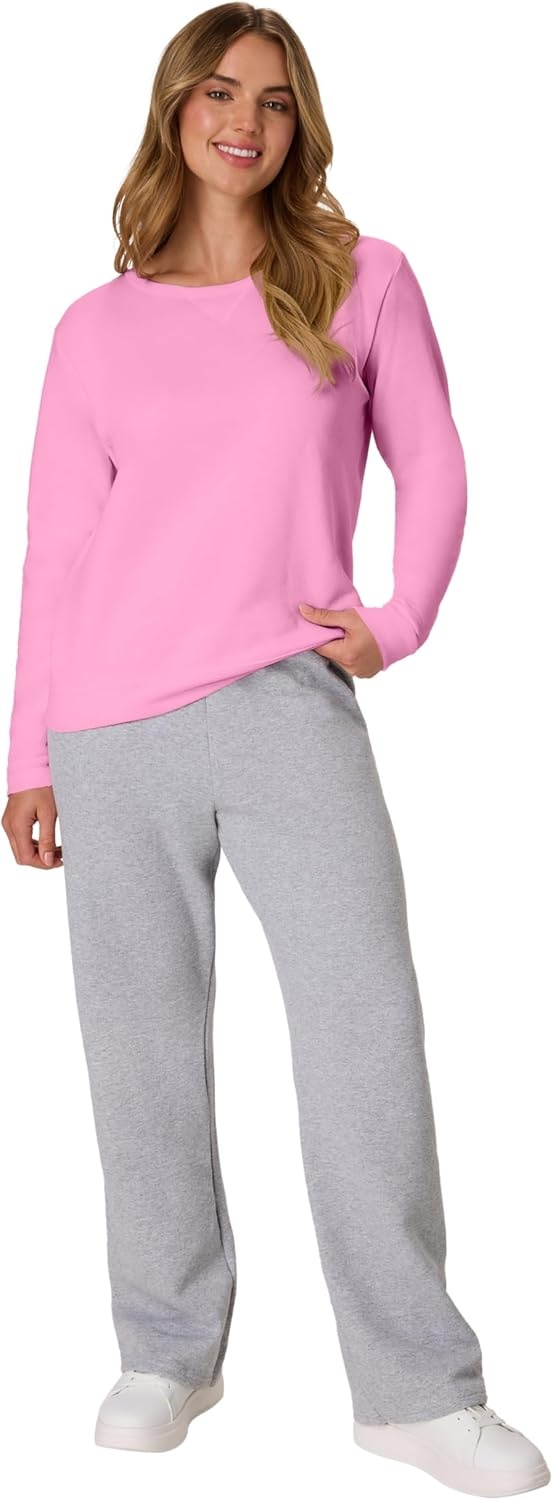 image:imageHanes Womens EcoSmart Fleece Sweatshirt for Women Soft Midweight FullZip Hoodie Sweatshirt or 14 ZipSpirited Pink
