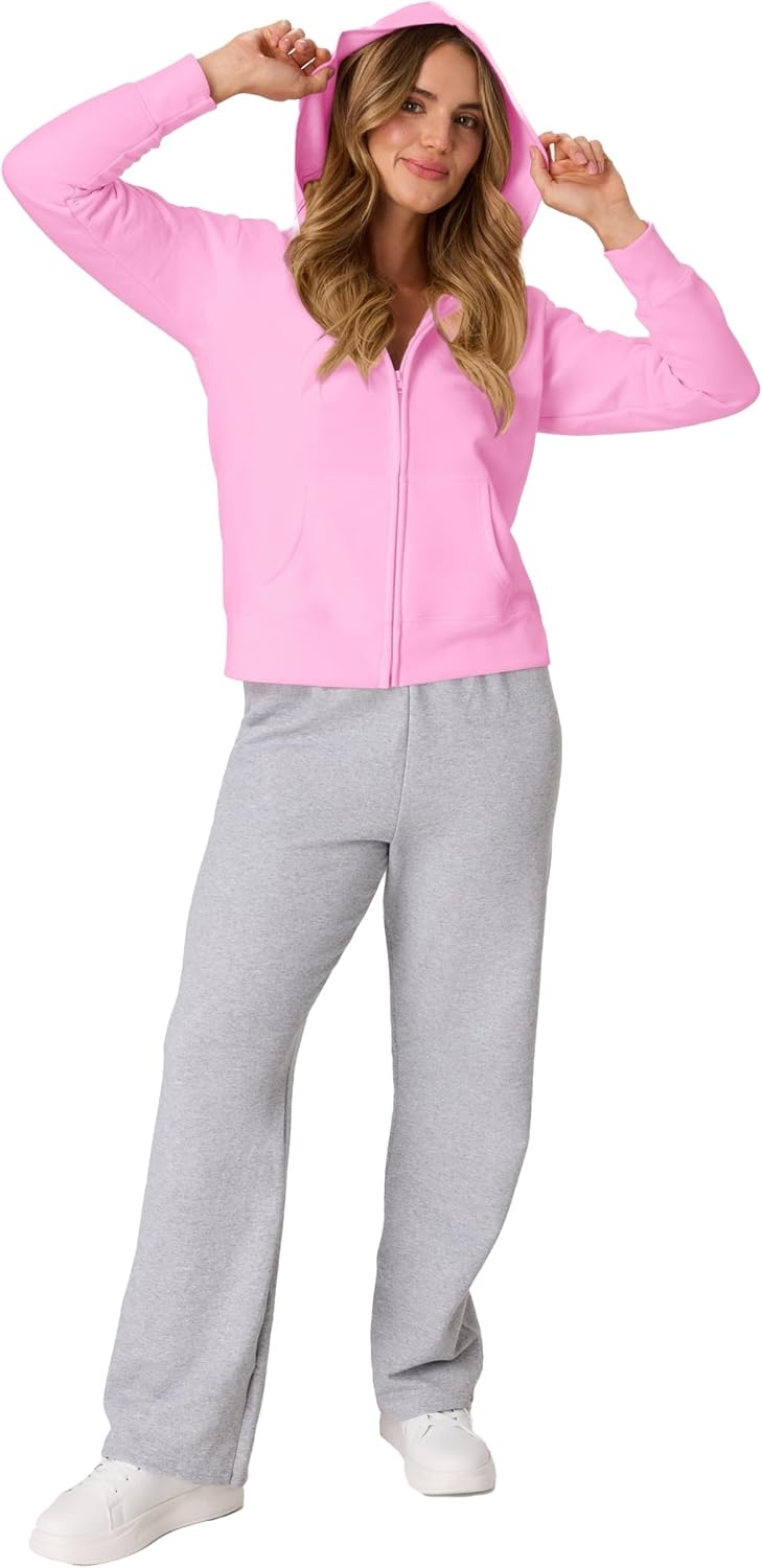 image:imageHanes Womens EcoSmart Fleece Sweatshirt for Women Soft Midweight FullZip Hoodie Sweatshirt or 14 ZipSpirited Pink