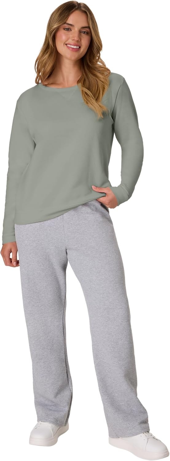image:imageHanes Womens EcoSmart Fleece Sweatshirt for Women Soft Midweight FullZip Hoodie Sweatshirt or 14 ZipStonewashed Green