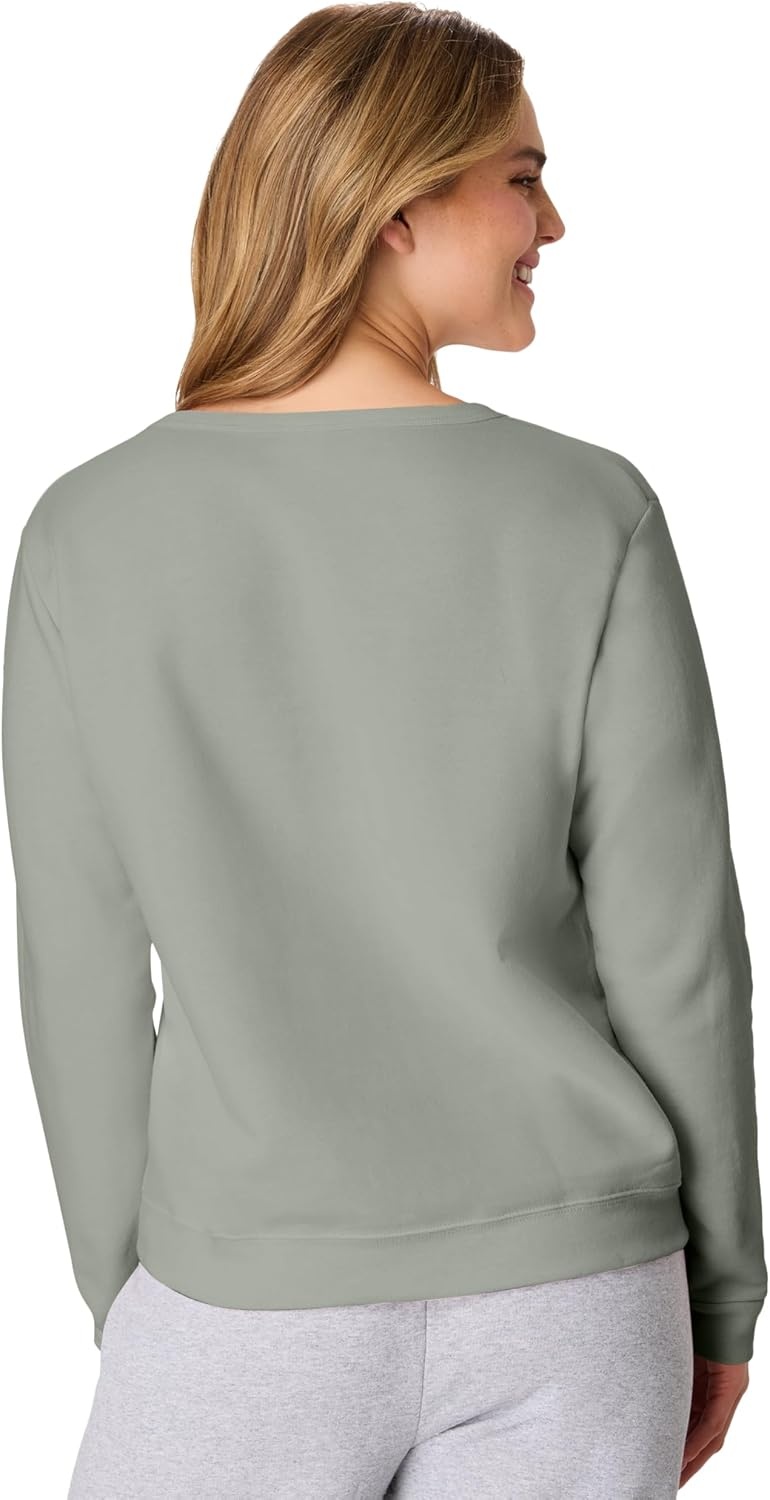 image:imageHanes Womens EcoSmart Fleece Sweatshirt for Women Soft Midweight FullZip Hoodie Sweatshirt or 14 ZipStonewashed Green