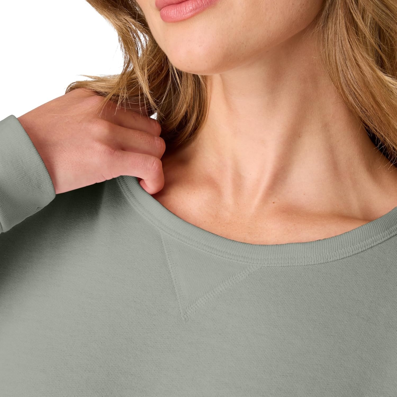 image:imageHanes Womens EcoSmart Fleece Sweatshirt for Women Soft Midweight FullZip Hoodie Sweatshirt or 14 ZipStonewashed Green
