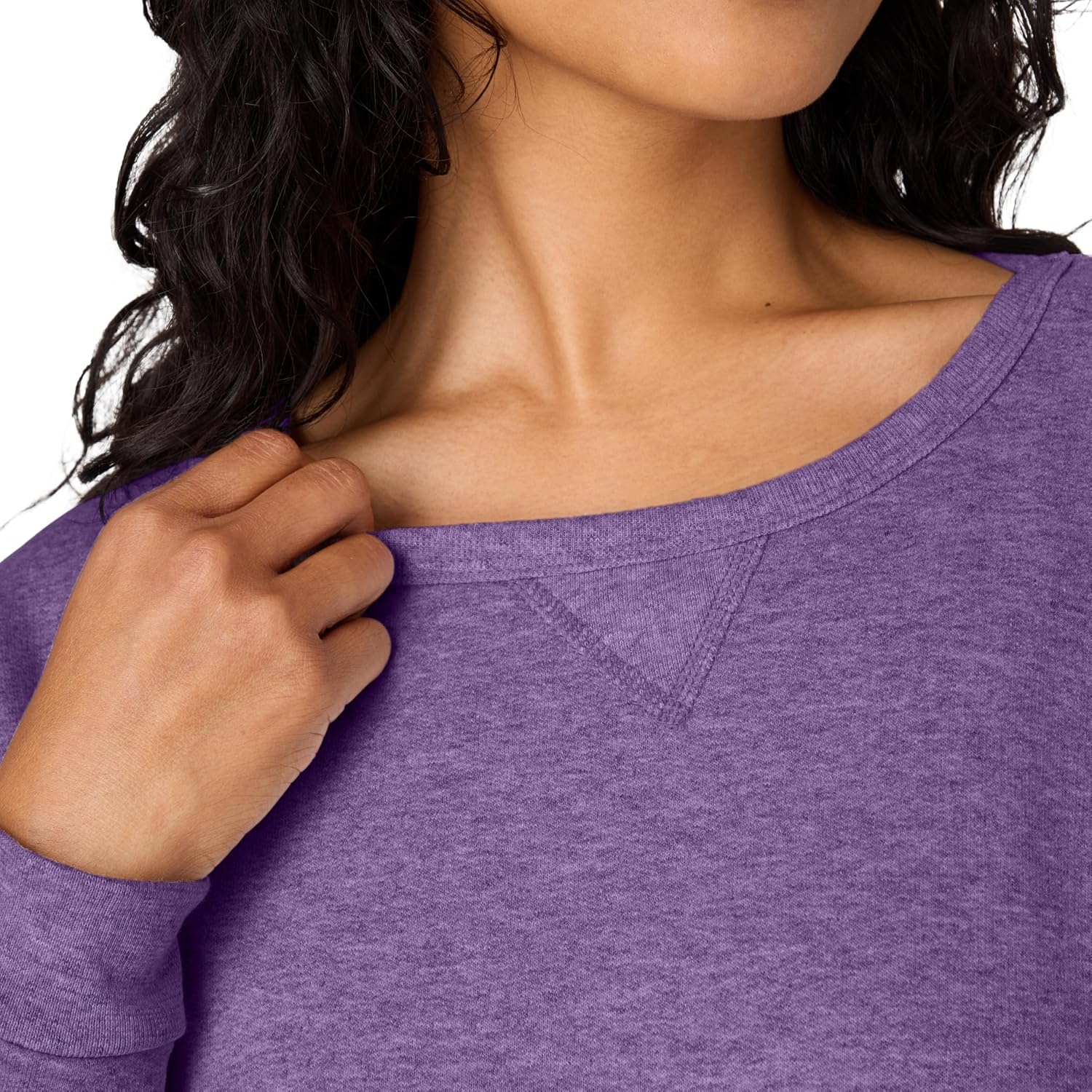 image:imageHanes Womens EcoSmart Fleece Sweatshirt for Women Soft Midweight FullZip Hoodie Sweatshirt or 14 ZipViolet Splendor Heather