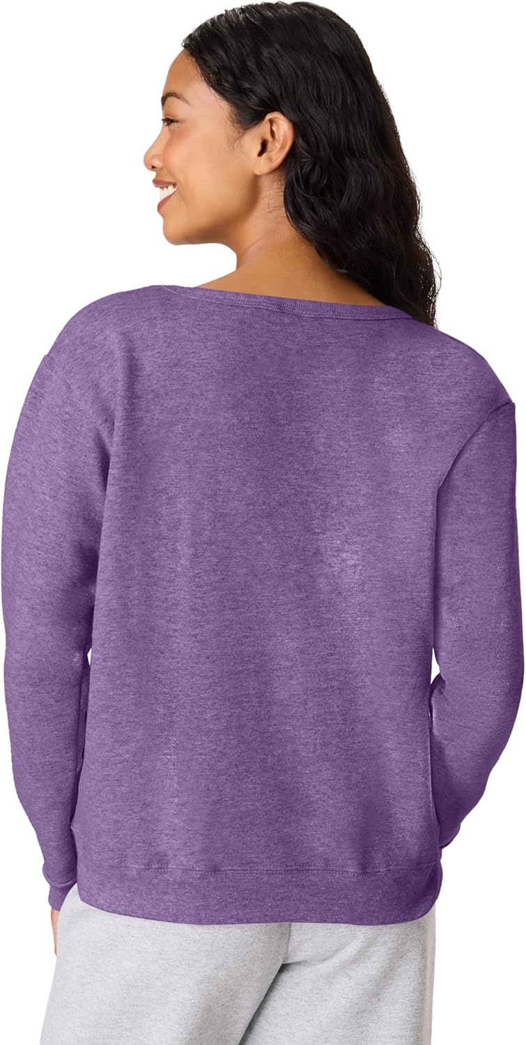 image:imageHanes Womens EcoSmart Fleece Sweatshirt for Women Soft Midweight FullZip Hoodie Sweatshirt or 14 ZipViolet Splendor Heather