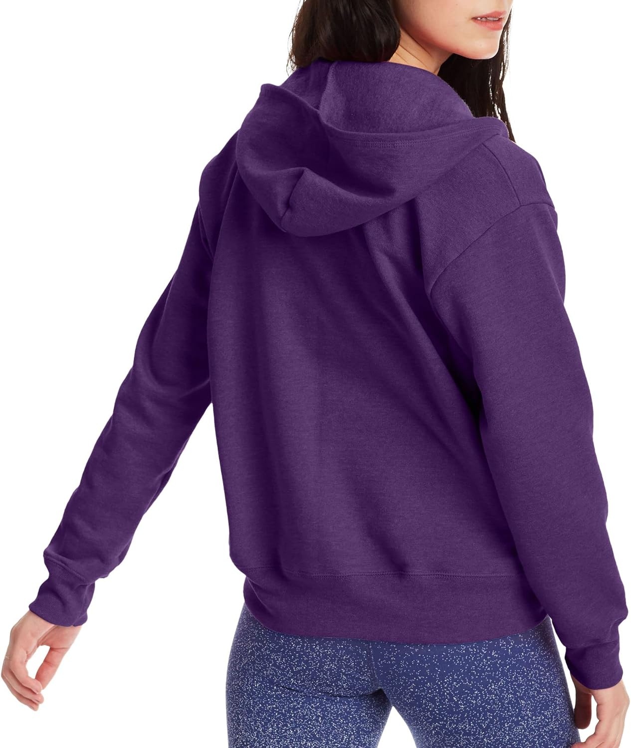 image:imageHanes Womens EcoSmart Fleece Sweatshirt for Women Soft Midweight FullZip Hoodie Sweatshirt or 14 ZipViolet Splendor Heather