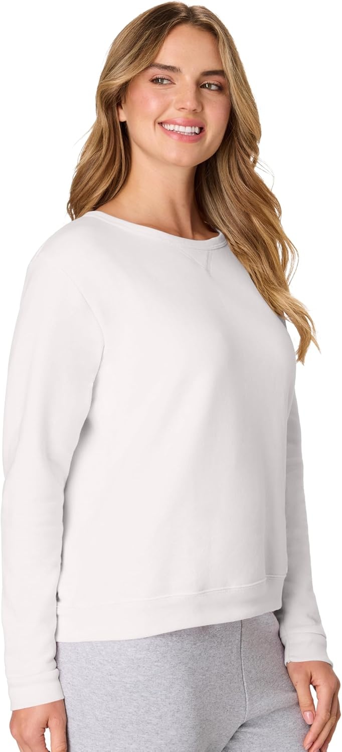image:imageHanes Womens EcoSmart Fleece Sweatshirt for Women Soft Midweight FullZip Hoodie Sweatshirt or 14 ZipWhite