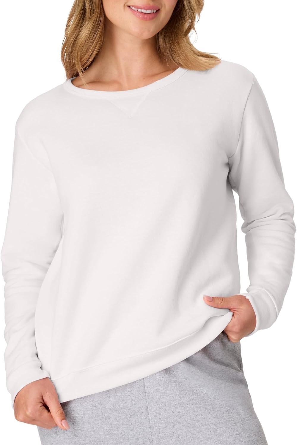 image:imageHanes Womens EcoSmart Fleece Sweatshirt for Women Soft Midweight FullZip Hoodie Sweatshirt or 14 ZipWhite
