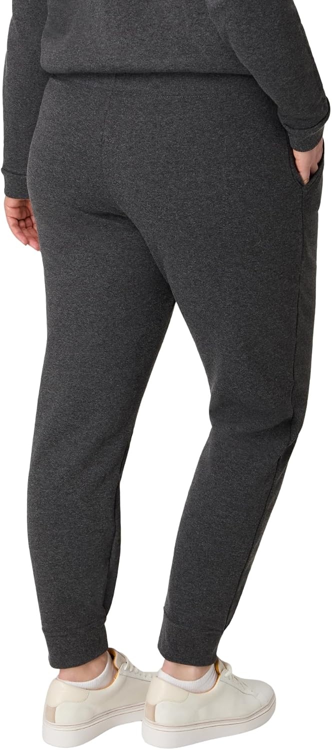 image:imageHanes Womens Sweatpants EcoSmart Fleece Joggers OpenBottom Pocketless PullOn Lounge Pants Reg amp Petite SizesSlate Heather