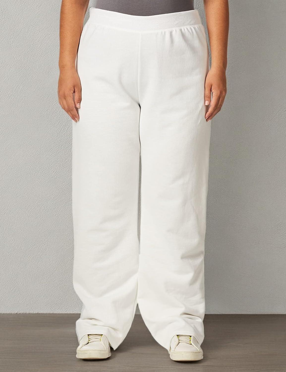 image:imageHanes Womens Sweatpants EcoSmart Fleece Joggers OpenBottom Pocketless PullOn Lounge Pants Reg amp Petite SizesWhite
