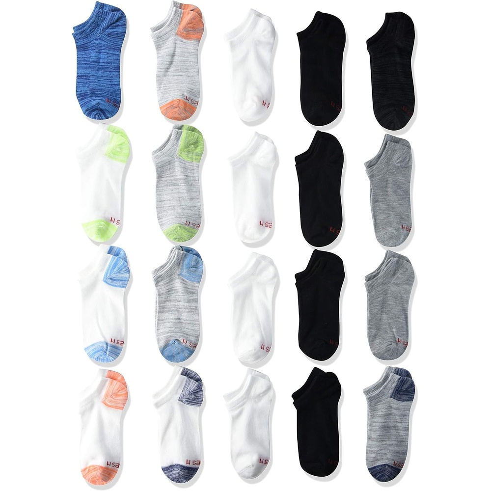 image:imageHanes Boys Ankle Socks for Boys Super Value 22pack Quarter Socks Lightweight Comfort No Slip Fit Ez SortSuper No Show Assorted Fashion
