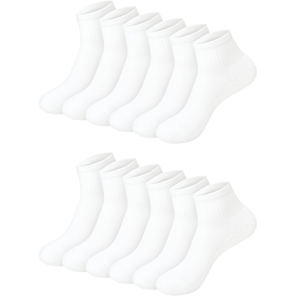 image:imageHanes Girls White Crew Ankle amp No Show Socks Pack Cushioned Socks Uniform Socks for Girls 12pairsWhite