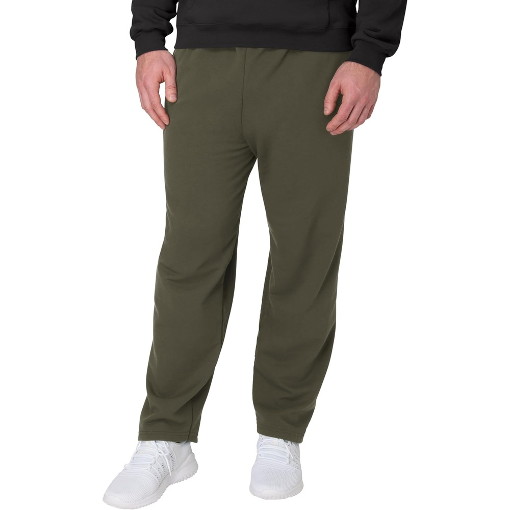 image:imageHanes Mens EcoSmart Sweatpants Athletic Lounge Pants with Pockets Open Hem Bottom Fleece PantsFatigue Green