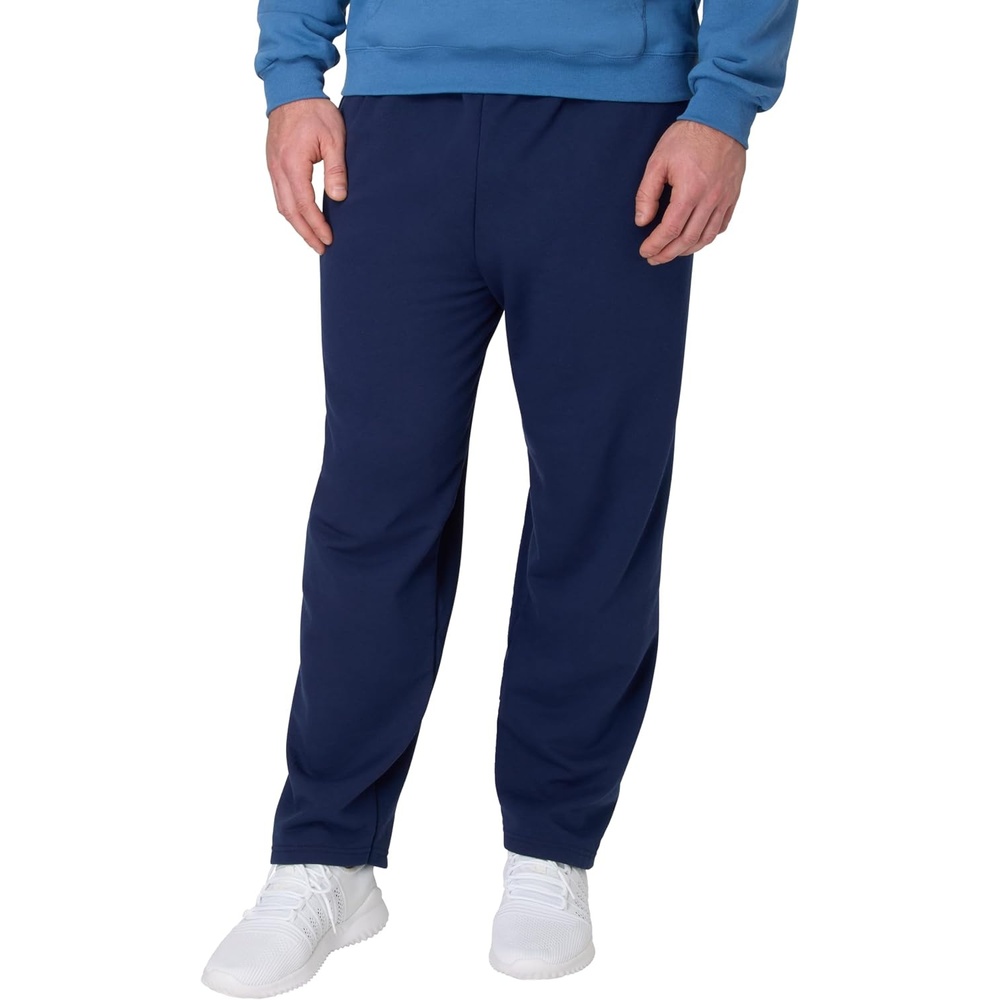 image:imageHanes Mens EcoSmart Sweatpants Athletic Lounge Pants with Pockets Open Hem Bottom Fleece PantsNavy